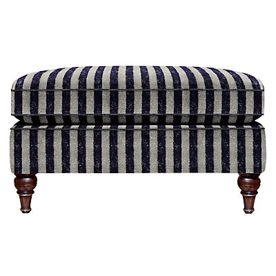 Duresta Kingsley Footstool, Umber Leg Scirocco Stripe Midnight Duresta Kingsley Footstool, Umber Leg Scirocco Stripe Midnight